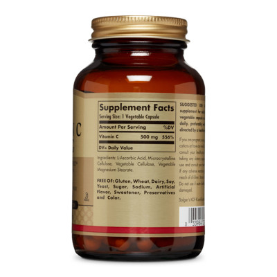 Вітамін Solgar Вітамін C, 500 мг, Vitamin C, 500 mg, 100 вегетаріанських ка (SOL-03260) Вінниця - фото 2
