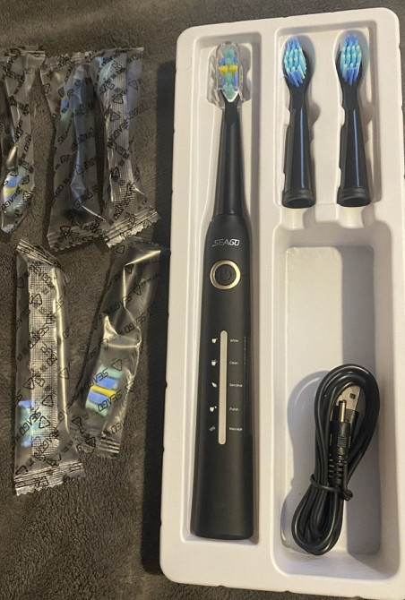 Звукова електрична зубна щітка Seago SG-958 Black, 8 режимів. Харків - фото 1