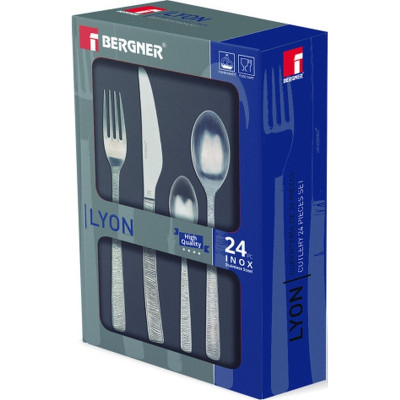 Набор столовых приборов Bergner Lyon 24 предмета (BG-5165-MM) Винница - изображение 2