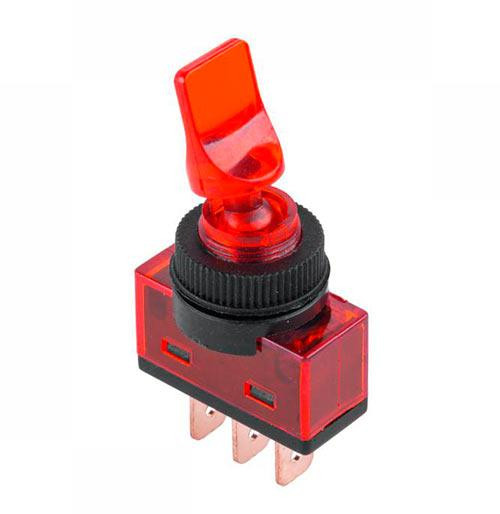 Тумблер ASW-14D PRK0016B 1 группа 2 положения ON-OFF Красный Полтава - изображение 1