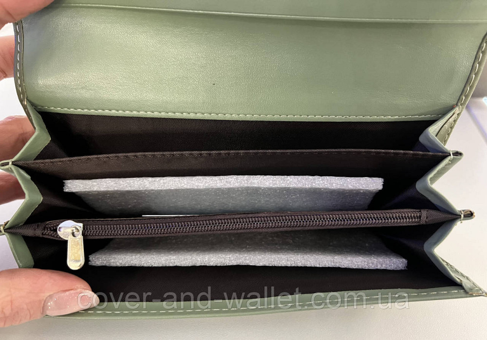 Женский классический кошелек зеленого цвета на магнитной застежке TAILIAN T8603 Киев - изображение 9