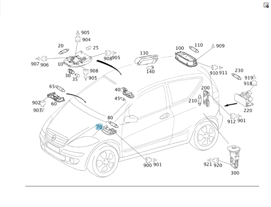 Mercedes-Benz  A2118203801 Плафон салону CLS C219 E-class S211 E-class W211 SLK R171 CL C215 S-class short W220 S-class long V220 SL R230 A-class C169 Одеса