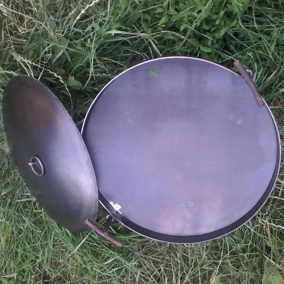 Сковорода з диска борони для багаття 60 см з кришкою для пікніка, диск для смаження Київ - фото 5