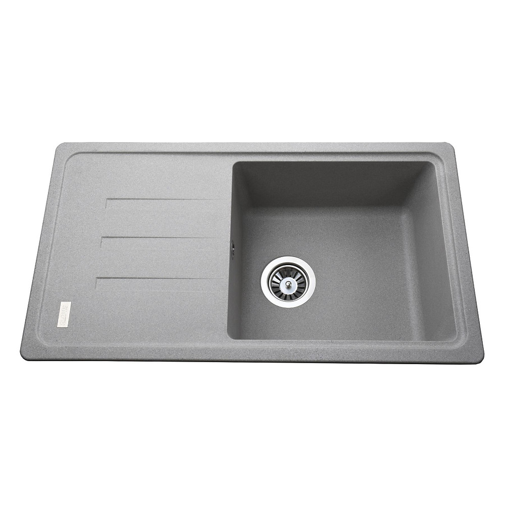 Гранітна мийка Globus Lux LUGANO сiрий камiнь 780x435мм-А0005 Тернопіль - фото 1