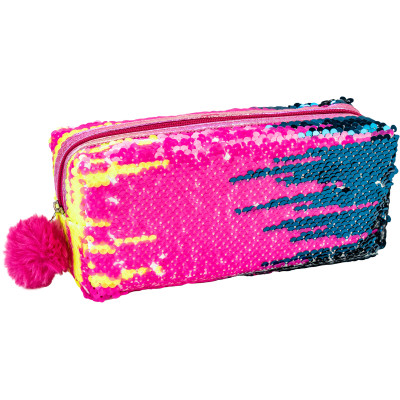 Пенал Cool For School з паєтками та помпоном 1 відділення жовтий (CF87054) Вінниця - фото 1