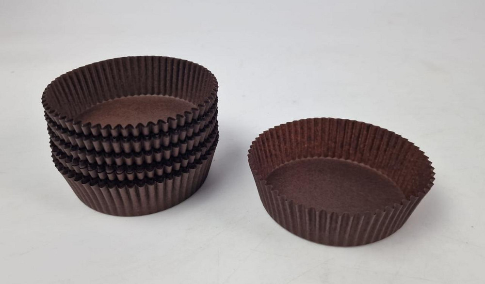 Тартолетка для кексов 10А  круглая коричневая D80 H25 (100шт)  (1 уп.) Харьков - изображение 1