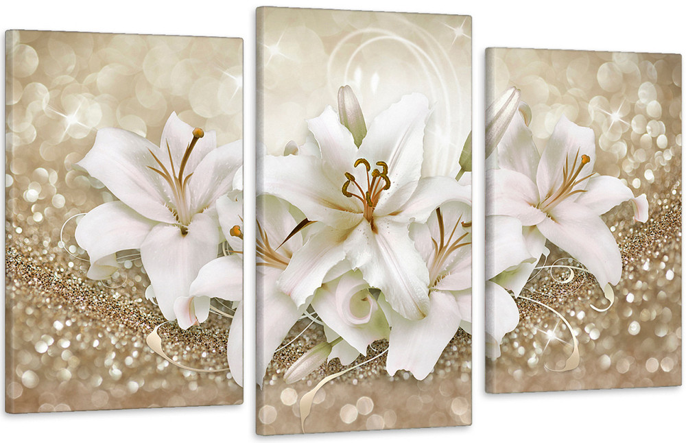 Модульна картина у вітальню/ спальню Лілія в золоті Art-532_3 70x130 см Київ - фото 1