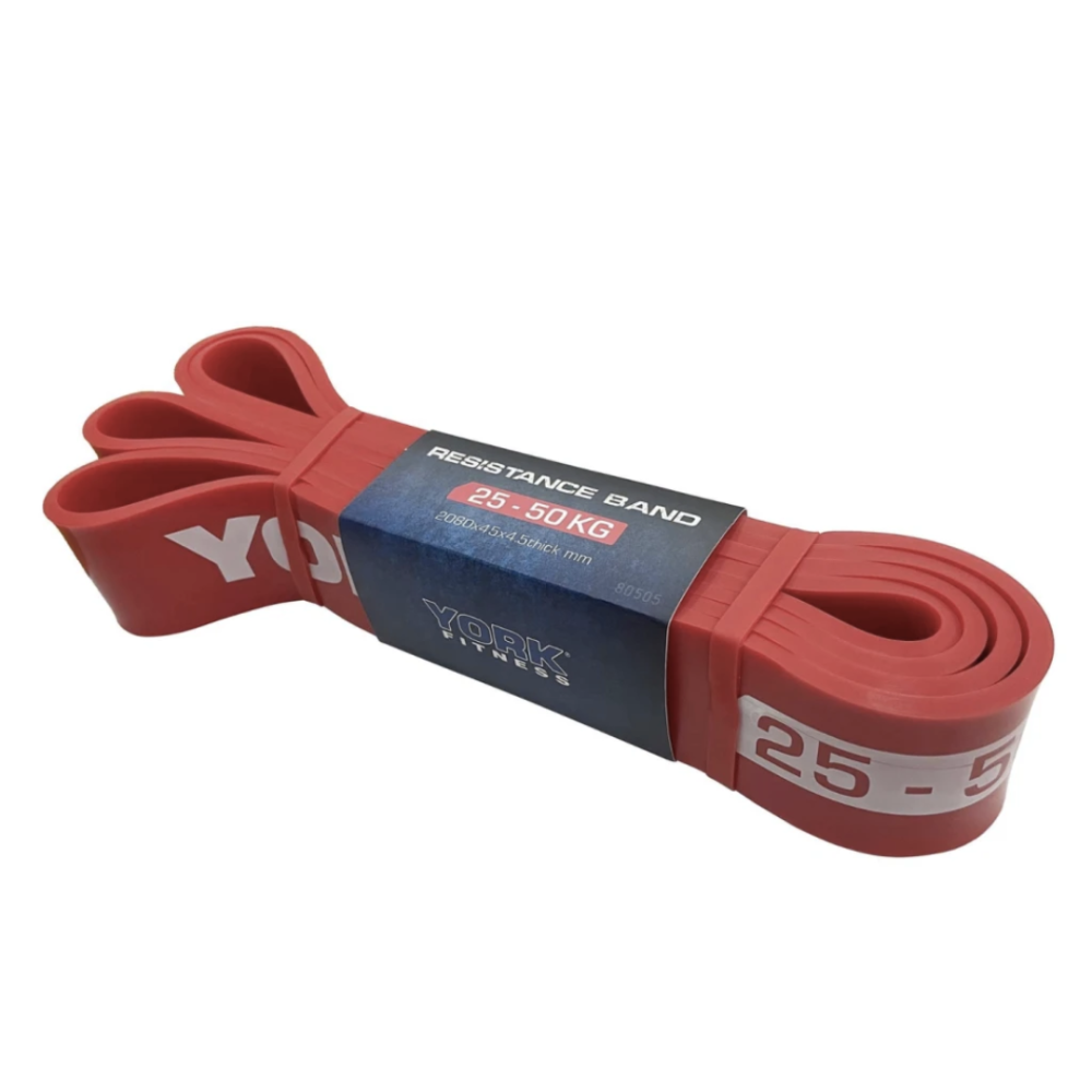 Резинка для фітнесу York 25-50кг - 2080x45x4,5 мм, червоний Київ - фото 4