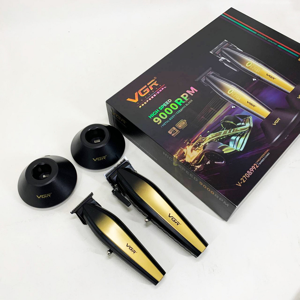 Профессиональная машинка для стрижки волос с насадками VGR V-270 V-992 GOLD, Електромашинка для стрижки YN-48 Львов - изображение 8