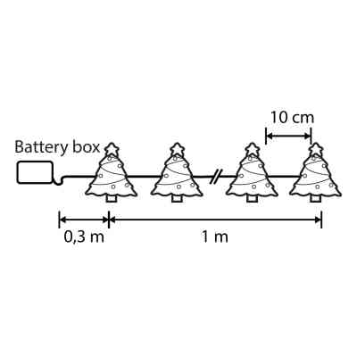 Гірлянда Luca Lighting Ялинка, струна, 1,3 м, класична біла, 10 LED 2AA, таймер (8720967822867) Вінниця