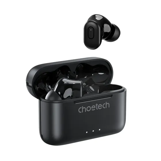 Бездротові навушники Choetech BH-T15 Black TWS, Bluetooth 5.2, ANC+ENC (43-00137) Київ