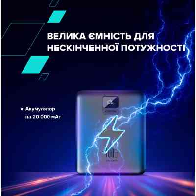 Батарея универсальная Canyon PB-2008 20000mAh PD/100W Q.C/3.0 (CNE-CPB2008DG) Винница