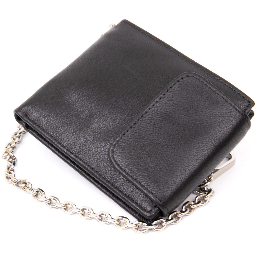Портмоне унісекс з ланцюжком Vintage 20424 Чорне Київ - фото 9