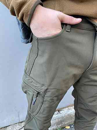 Тактические теплые штаны Softshell Хаки 3XL Киев