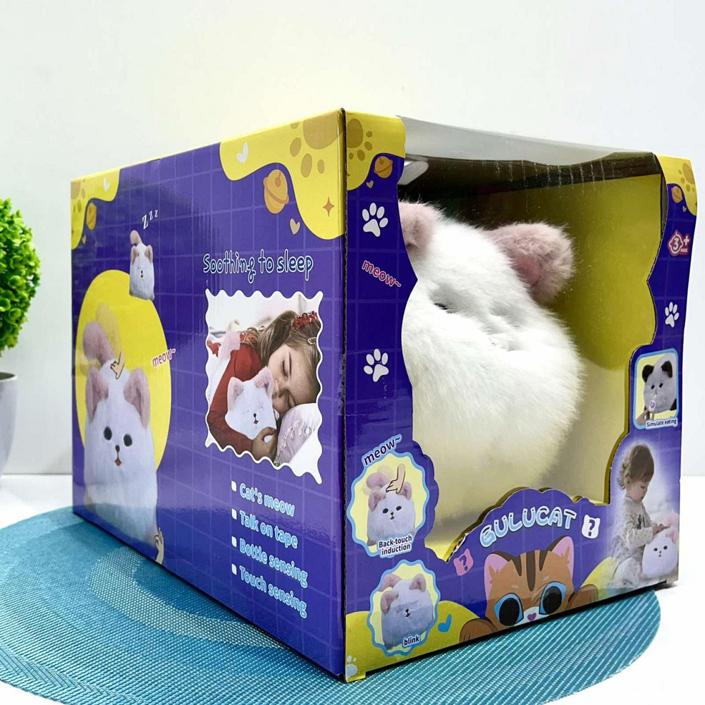 Кошеня інтерактивне Cute Cat виляє хвостиком звукові ефекти Білий з рожевим (933-103 E) Чернігів - фото 3