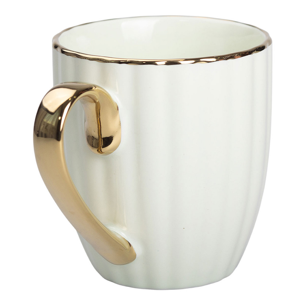 Чашка порцелянова із золотим обідком і золотою ручкою 420 (мл) М'ятний RX-N240629M Коломия - фото 3