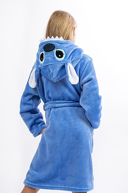 Халат детский, велсофт, голубой Стич топ Крохатушка одяг Киев - изображение 3