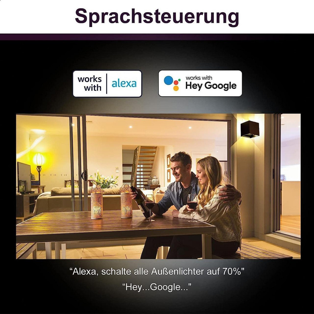 Настенный светильник светодиодный смарт SNADER LED RGB WiFi для дома и улицы, управление приложением и голосом Киев - изображение 6