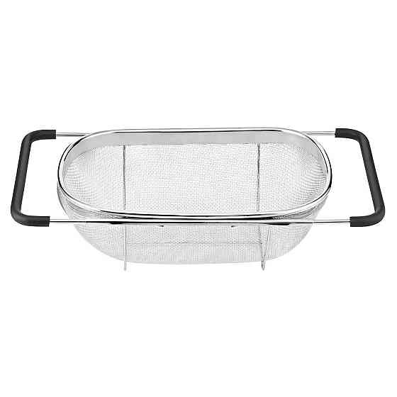 Дуршлаг сито на раковину для мытья овощей и фруктов 36х25х10.5 см из нержавеющей стали HP-19-18-L Киев