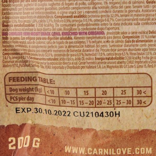 Лакомство Carnilove Dog Semi Moist Snack Quail with Oregano для собак для здорового пищеварения с перепелом и орегано 200 г Киев - изображение 4