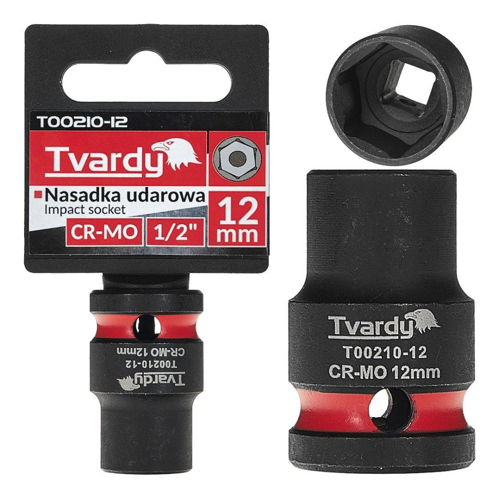 Головка ударна "Tvardy" з хром-молібденової сталі (Cr-Mo)  1/2"  6-гранна 12 мм Київ - фото 2