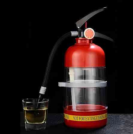 Резервуар RESTEQ для коктейлів у вигляді вогнегасника — ємність 1,5 л для алкоголю та напоїв, штоф-диспенсер для віскі, пива та Київ