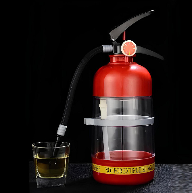 Резервуар RESTEQ для коктейлей в виде огнетушителя — емкость 1,5 л для алкоголя и напитков, штоф-диспенсер для виски, пива и сока Киев - изображение 3