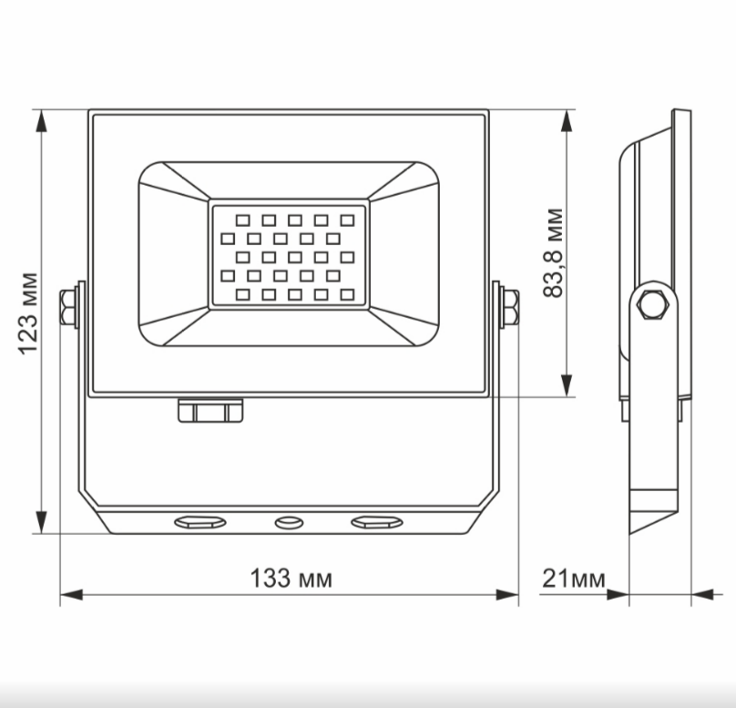 LED Прожектор 20W 6000К 220V TLF206 Titanum Житомир - изображение 4