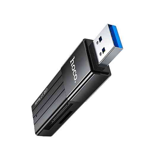 Кабель-перехiдник HOCO HB20 Mindful 2-in-1card reader(USB3.0) Black Киев