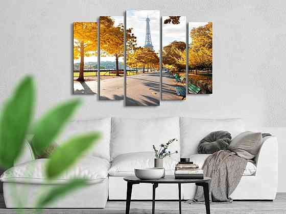 Модульна картина Париж Осінь Art-342_5 ( 80х118см ) Київ