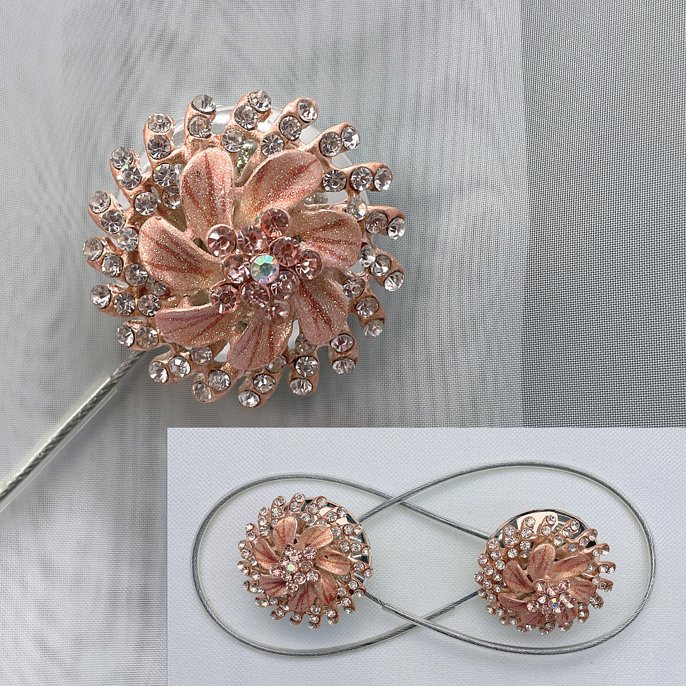 Магніти для штор та гардин "Flowers" набір 2 шт Персиковий (81-217) Київ - фото 1