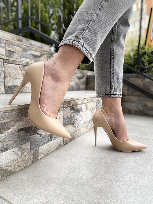 Туфлі жіночі YES MILE бежеві еко-шкіра висота каблука 11см 38р. 40р. (4502) Коломыя - изображение 9