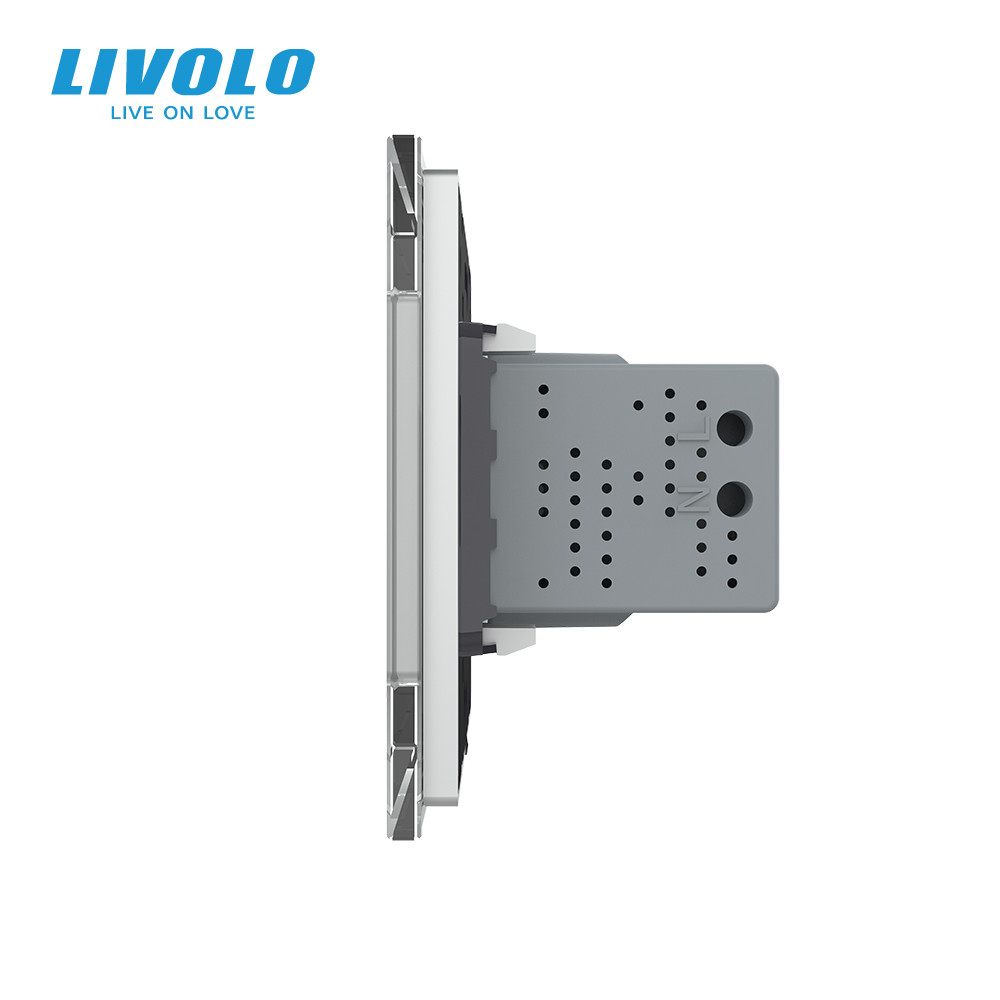 Розетка універсальна з USB розеткою Livolo сірий скло (VL-C7C1AUSB-15) Коломыя - изображение 5