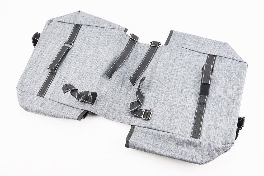 Сумка-штани на багажник, з вологозахисними 4 відділеннями, кріпл. на липучці, світловідбиваючі смуги, сіра Київ - фото 4