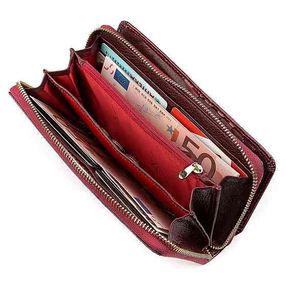 Кошелек женский ST Leather 18434 (S7001A) на молнии Бордовый Киев