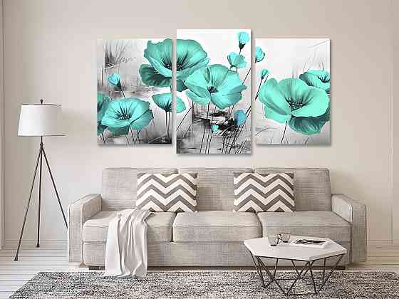 Модульная картина в гостиную / спальню  Маки Art-594_3 Киев