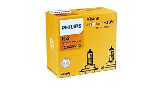 Комплект галогенових ламп PHILIPS H4 12342PRC2 Vision +30% 60/55W 12V P43t (2 шт) Харків