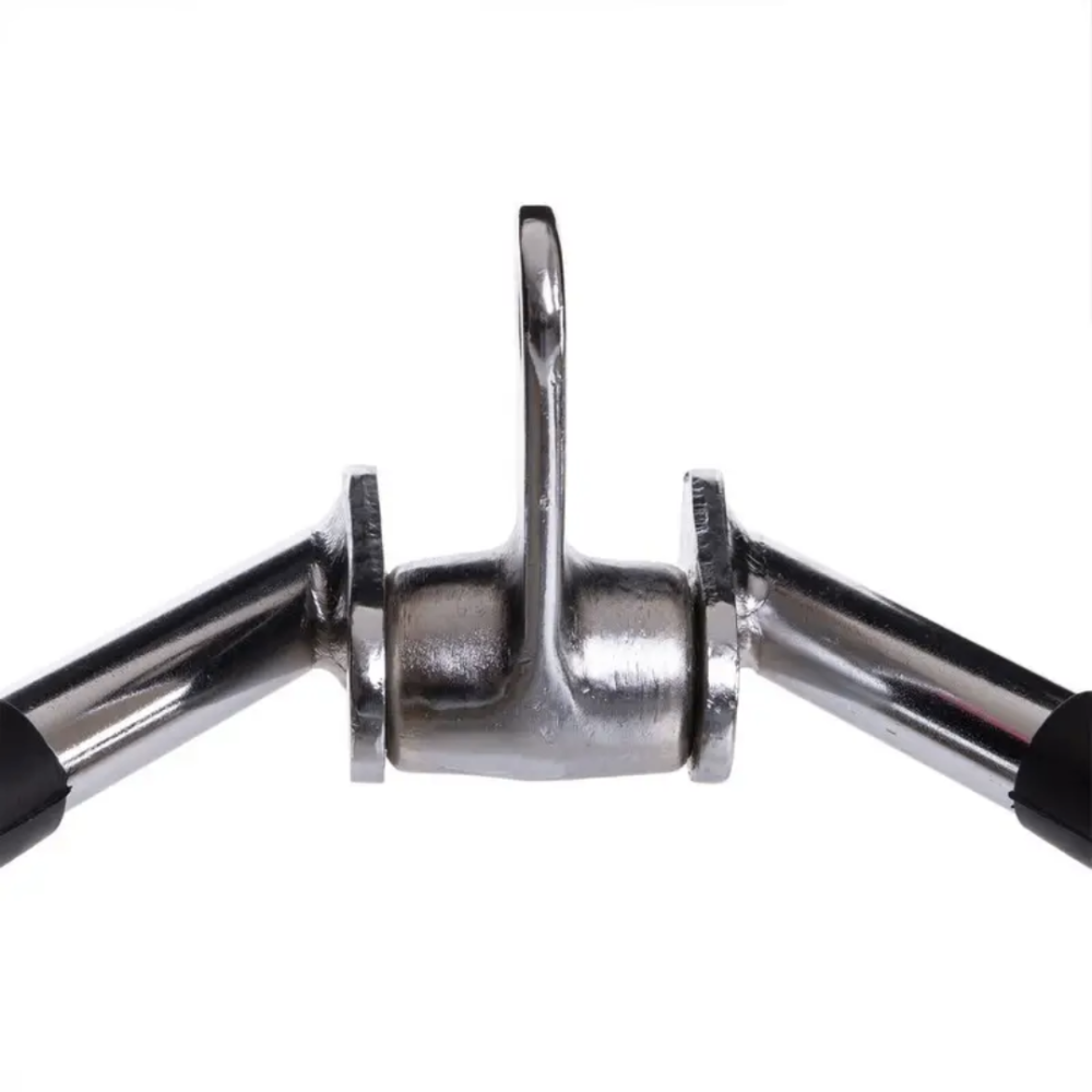 Ручка для верхньої тяги York Fitness V-подібна на трицепс з обертовим підвісом та гумовими рукоятками, хром Киев - изображение 7