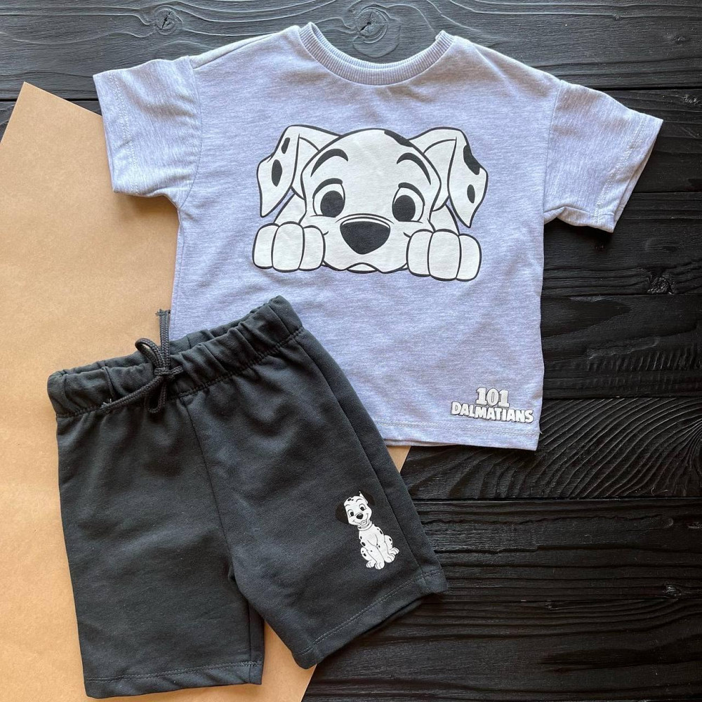 Дитячий Костюм Футболка та Шорти 101 Далматинець Disney LC Waikiki Сірий 9-12міс (74-80см) пакунок малюка Киев - изображение 1