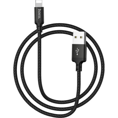 Дата кабель USB 2.0 AM to Lightning 1.0m 2A nylon X14 black HOCO (6957531062820) Вінниця - фото 7