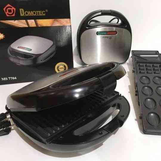 Настільний електричний гриль для кухні Domotec MS-7704 1000Вт, Електрогриль притискний ребристий QF-79 Київ