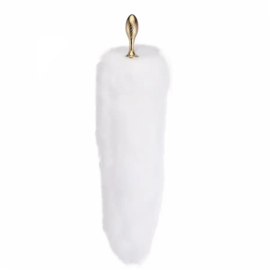 Металева анальна пробка Лисячий хвіст LOCKINK SEVANDA White Fox-Tail Anal Pear-shape Plug Львів - фото 2
