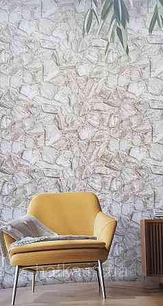 Шпалери вінілові на флізеліні AdaWall Roka 1.06х10 під камінь бут структурні сірі бежеві 23114-1 Київ