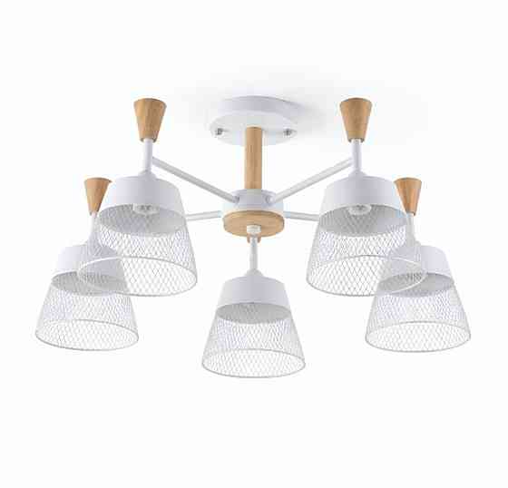Люстра стельова на 5 плафонів VALESO XL25020-5 для вітальні та спальні Білий дерево XL25020-5 Коломыя