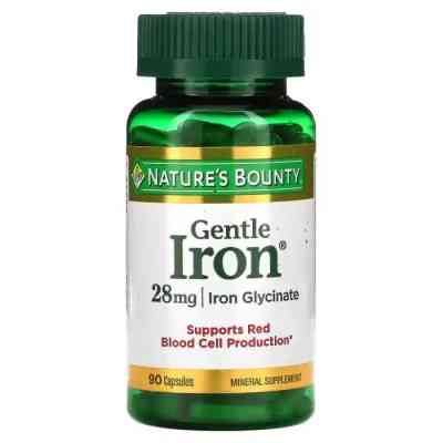 Мінерали Nature&apos;s Bounty Залізо, 28 мг, Gentle Iron, 90 капсул (NRT-01603) Вінниця