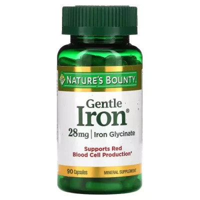 Минералы Nature's Bounty Железо, 28 мг, Gentle Iron, 90 капсул (NRT-01603) Винница - изображение 1
