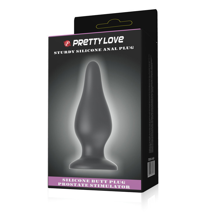 Анальна пробка - Pretty Love Sturdy Silicone Anal Plug Black Sex Aura Київ - фото 7