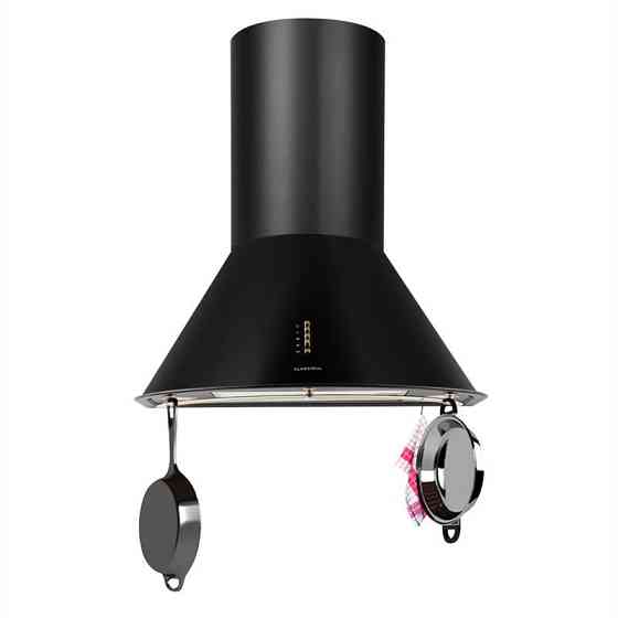 Lumio Primo ретро вытяжка 60см 490 м³/ч Светодиодная подсветка матовая черная (Германия, читать описание) Ровно