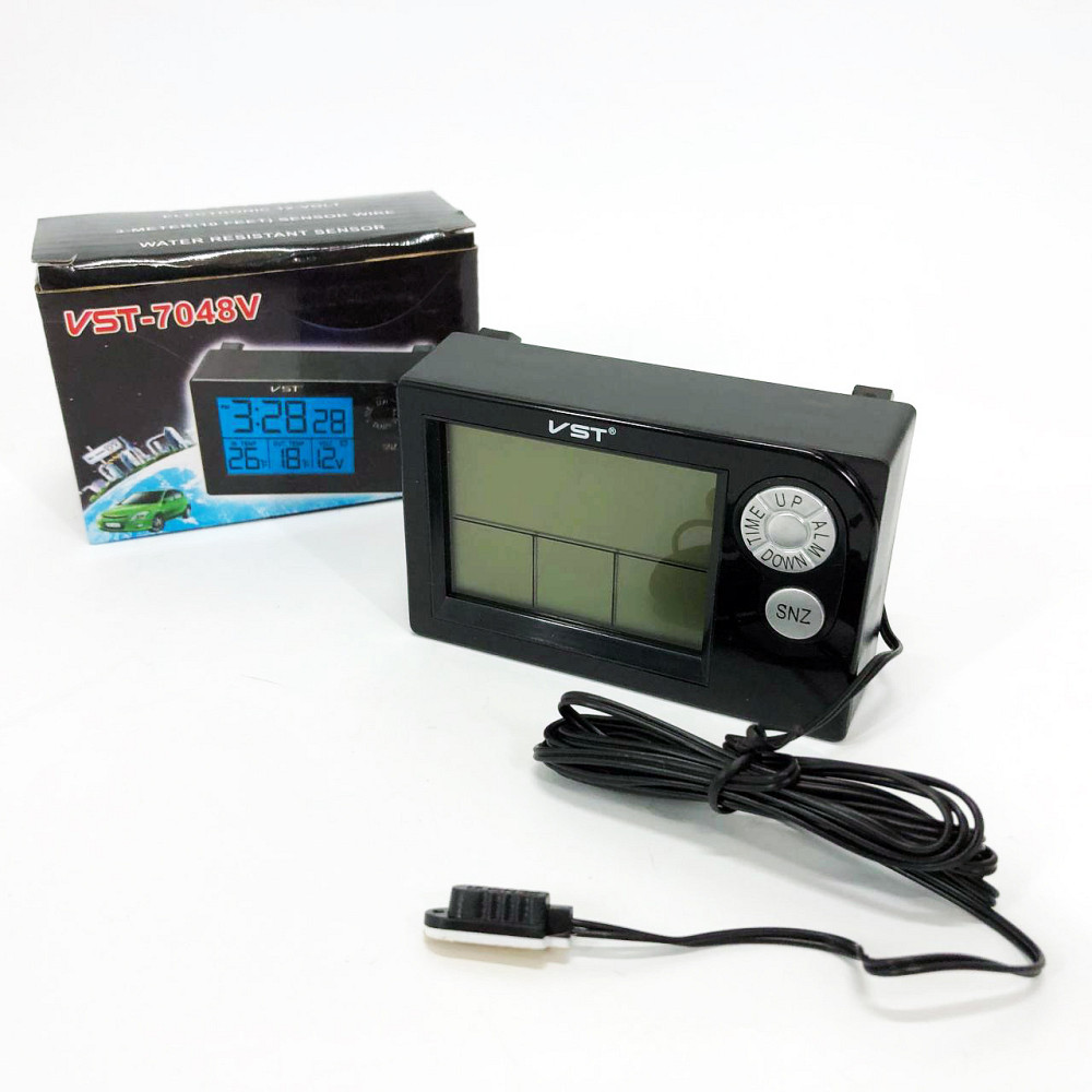 Годинник автомобільний електронні автогодинник VST-7048V для ВАЗ з вольтметром, температурою MG-51 Львів - фото 10