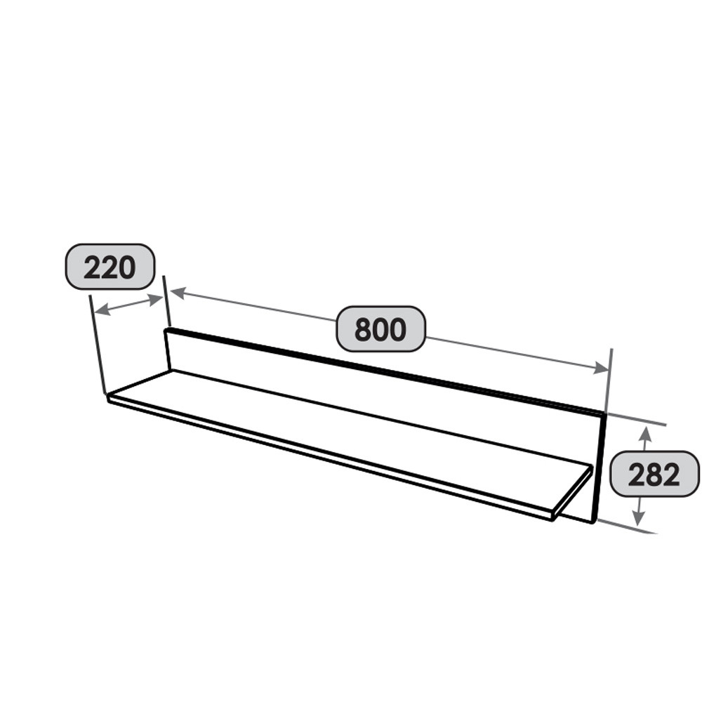 Полиця навісна Еверест ПЛН-1 Лайт Дуб Крафт білий (DTM-071079) Львів - фото 5